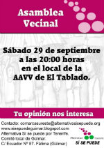 CartelasambleavecinalElTablado