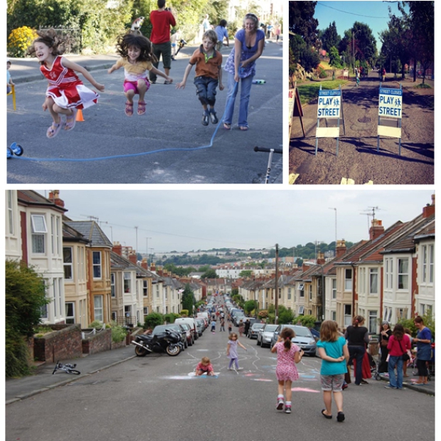 Juegos infantiles en las calles de Salud-La Salle