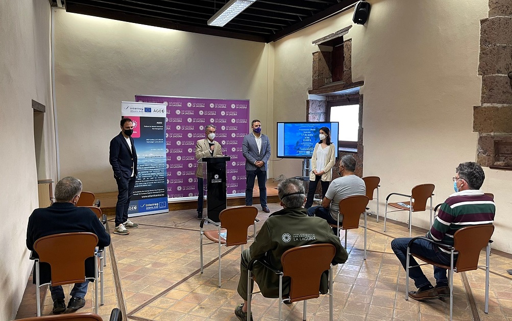 Un momento de la rueda de prensa, con el concejal de Medio Ambiente y Lucha contra el Cambio Climático de La Laguna, José Luis Hernández (en el centro de la imagen, de pie).