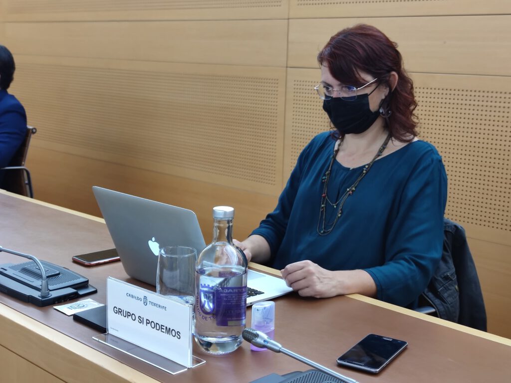Ruth Acosta, durante la sesión plenaria del Cabildo de Tenerife, el pasado viernes, 26 de noviembre.
