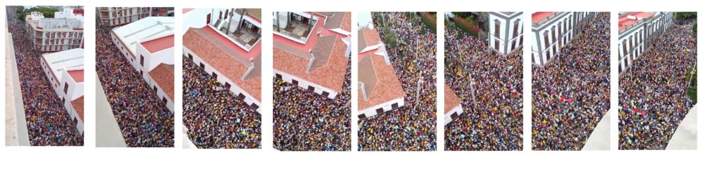 Secuencias de un video que recoge parte de la salida de la manifestación del 20A, Canarias tiene un límite, en Santa Cruz de Tenerife.