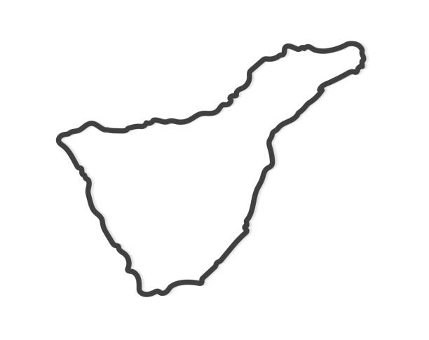black outline of Tenerife island map - vector illustration